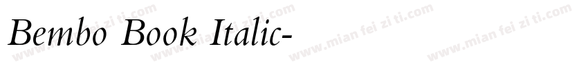 Bembo Book Italic字体转换